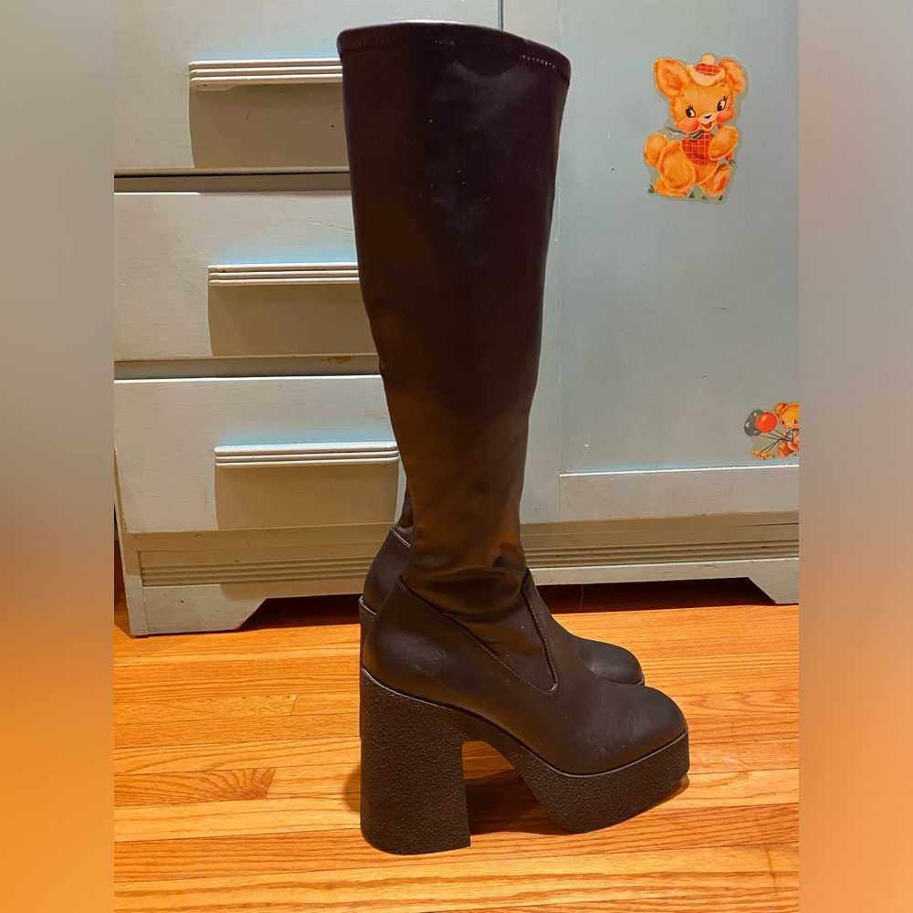 Abound Black Pleather Heeled Boots